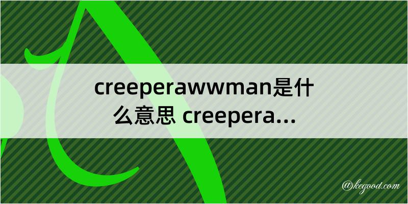 creeperawwman是什么意思 creeperawwman是什么梗
